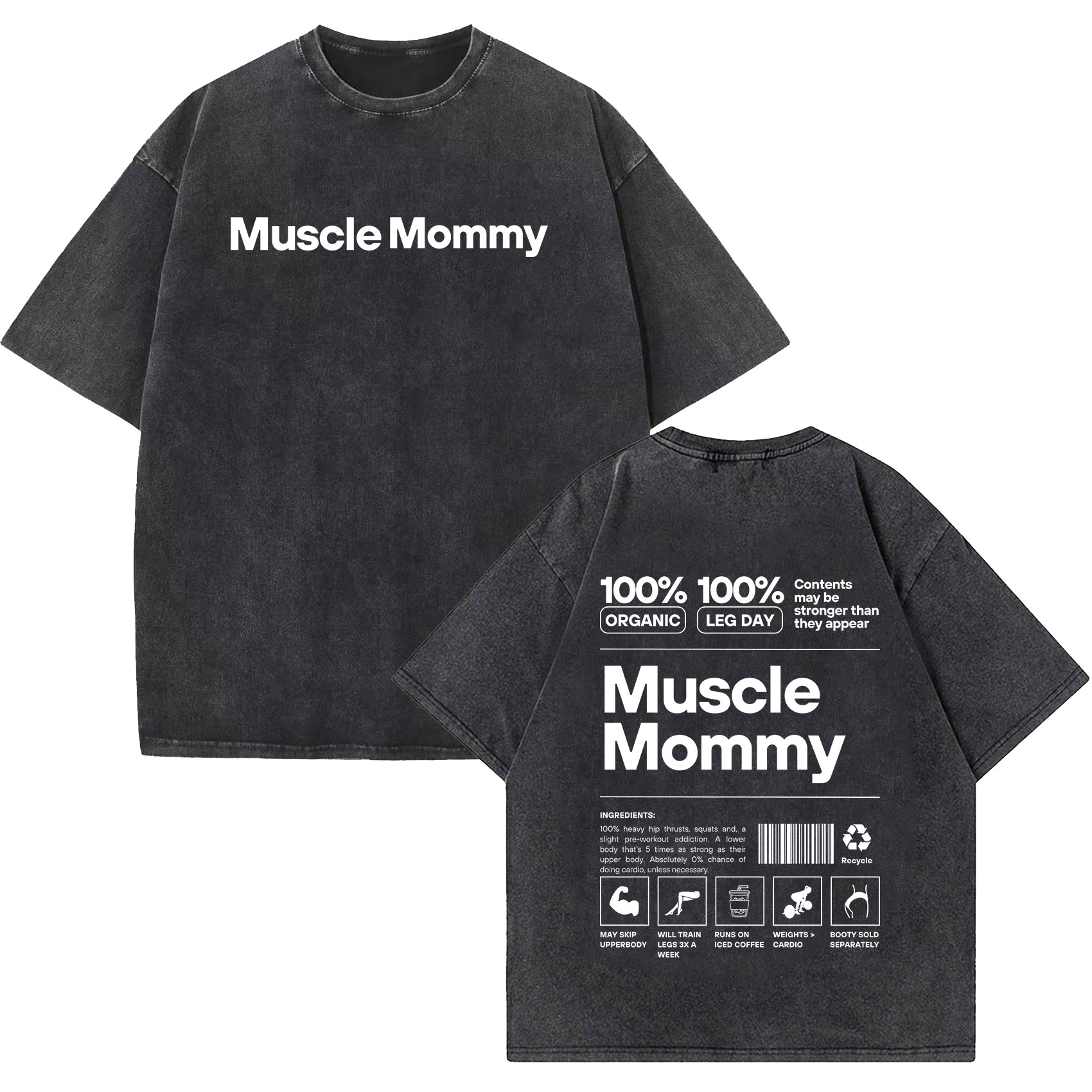 Nutrition Sports Fitness - Kaos Lengan Pendek Vintage Acid Washed